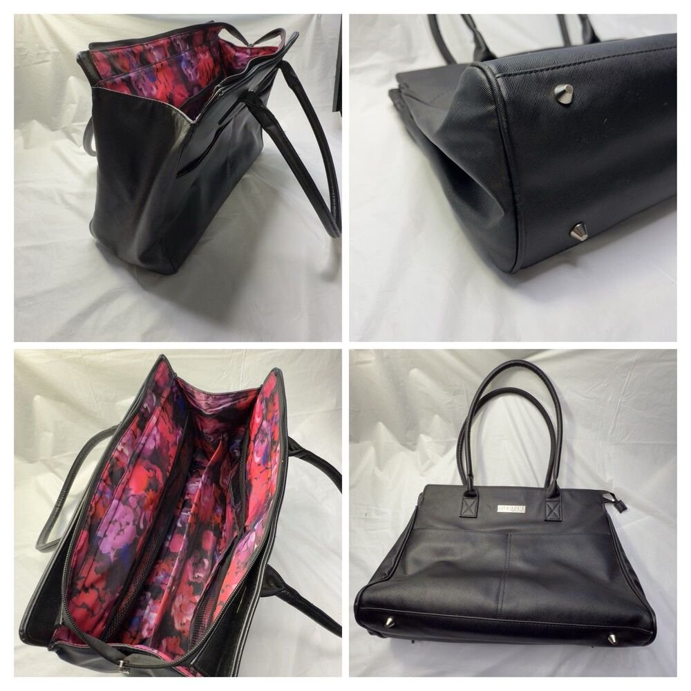 Mary Kay Large Black Consultant Tote Bag (17x12x6) Floral Work Travel Bag